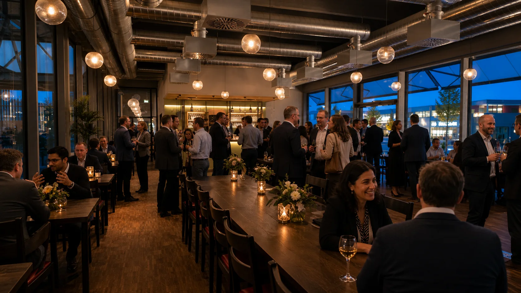 Restaurant Hufeisen mit Gästen bei einem Business-Anlass